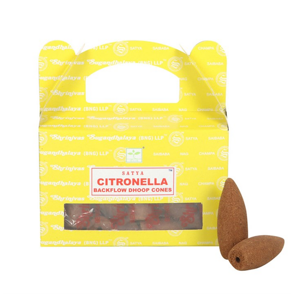 Set of 6 Citronella Backflow Dhoop Incense Cones by Satya