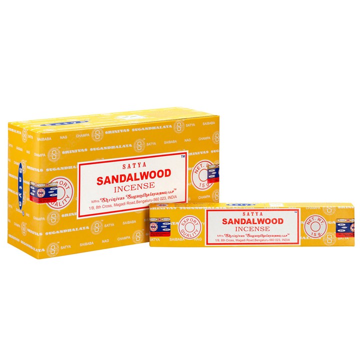 Set of 12 Sandalwood Incense Sticks by Satya