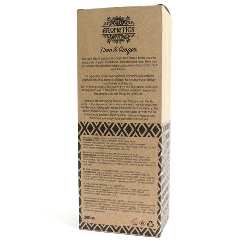 200ml Lime & Ginger Essential Oil Reed Diffuser