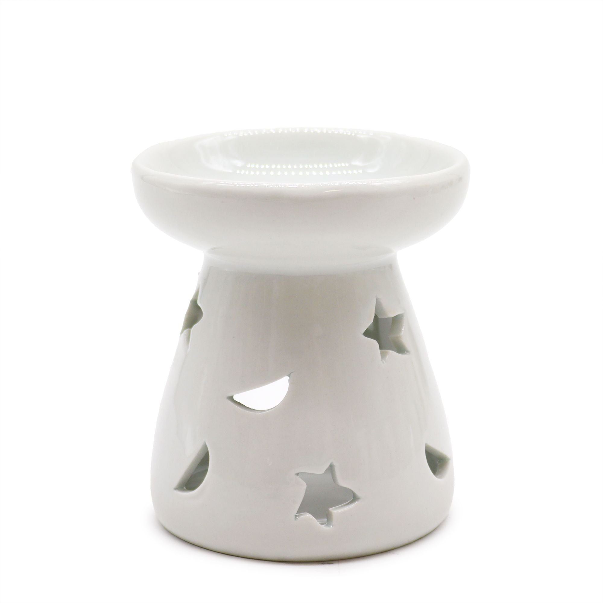 Classic White Oil Burner - Moon & Star