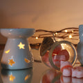 Classic White Oil Burner - Moon & Star